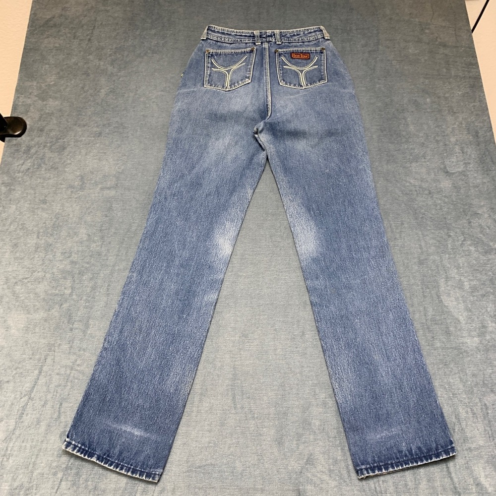 Bonjour Jeans Womens W27 Blue Denim Straight Leg Medium Wash 5-Pockets Casual